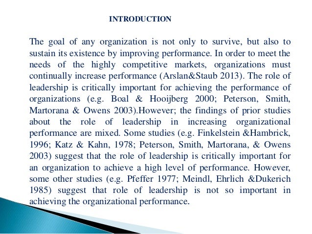 thesis on impact of leadership on organizational performance